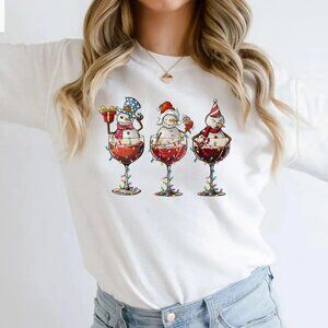 Drink Drank Drunk Shirt, Wine Lover Shirt, Funny Santa Claus Christmas Tee, Beer